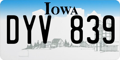 IA license plate DYV839
