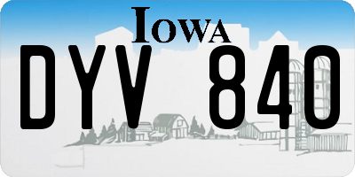 IA license plate DYV840