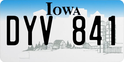 IA license plate DYV841