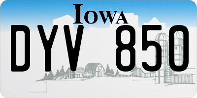 IA license plate DYV850