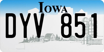 IA license plate DYV851