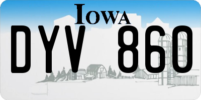 IA license plate DYV860