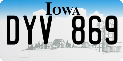 IA license plate DYV869