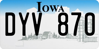 IA license plate DYV870