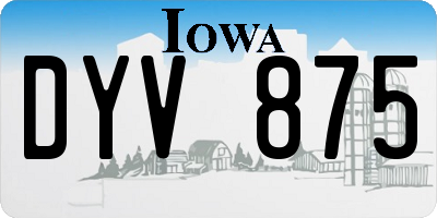 IA license plate DYV875