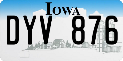 IA license plate DYV876