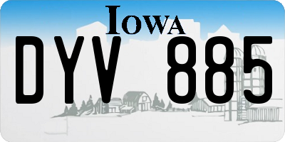 IA license plate DYV885