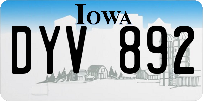 IA license plate DYV892