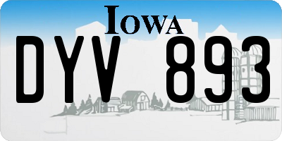 IA license plate DYV893