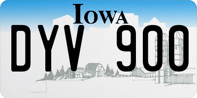 IA license plate DYV900