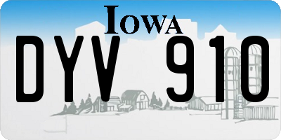 IA license plate DYV910