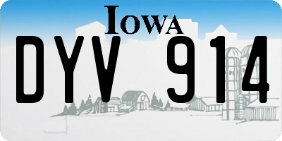 IA license plate DYV914