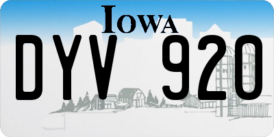 IA license plate DYV920