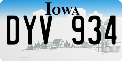 IA license plate DYV934