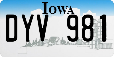 IA license plate DYV981