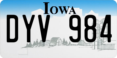 IA license plate DYV984