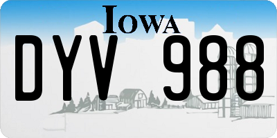 IA license plate DYV988