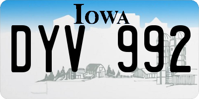 IA license plate DYV992