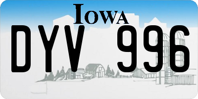 IA license plate DYV996