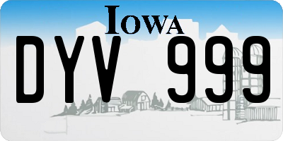 IA license plate DYV999