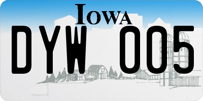 IA license plate DYW005