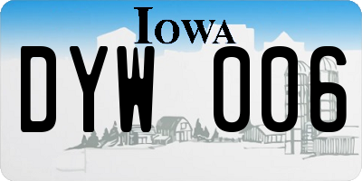 IA license plate DYW006