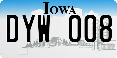 IA license plate DYW008
