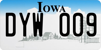 IA license plate DYW009