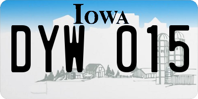 IA license plate DYW015