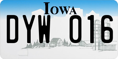 IA license plate DYW016