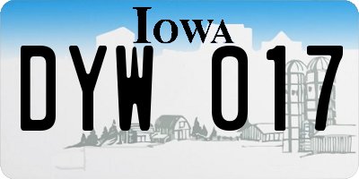 IA license plate DYW017