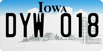 IA license plate DYW018