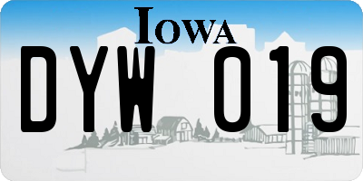 IA license plate DYW019