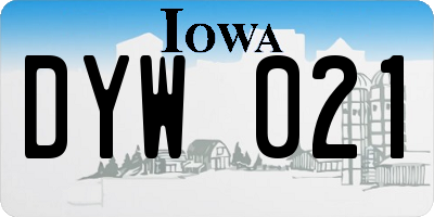 IA license plate DYW021