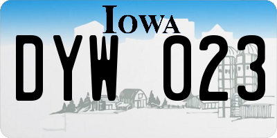 IA license plate DYW023