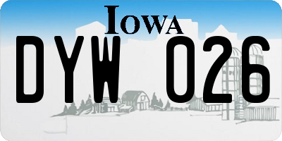 IA license plate DYW026