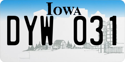IA license plate DYW031