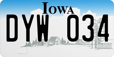 IA license plate DYW034