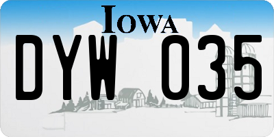 IA license plate DYW035