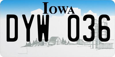 IA license plate DYW036