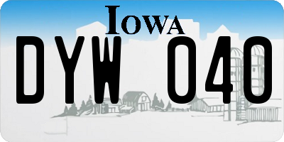 IA license plate DYW040