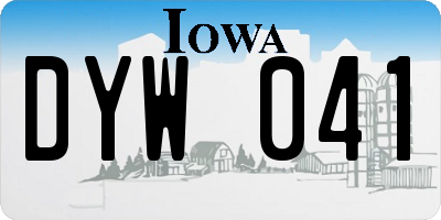 IA license plate DYW041