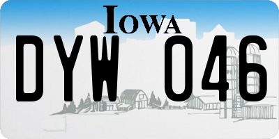 IA license plate DYW046