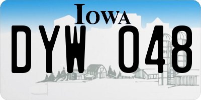 IA license plate DYW048