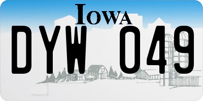 IA license plate DYW049