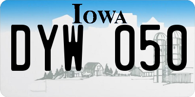 IA license plate DYW050
