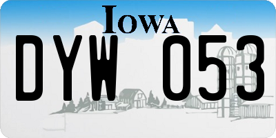 IA license plate DYW053