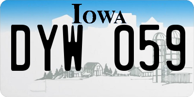 IA license plate DYW059