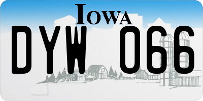 IA license plate DYW066
