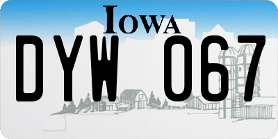 IA license plate DYW067